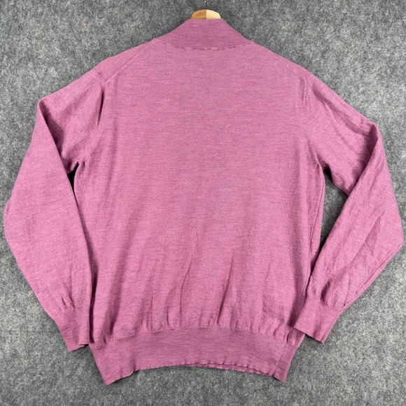 Peter Millar Excursionist Flex Sweater Mens Large (Fits Medium) Pink Merino - Picture 14 of 16
